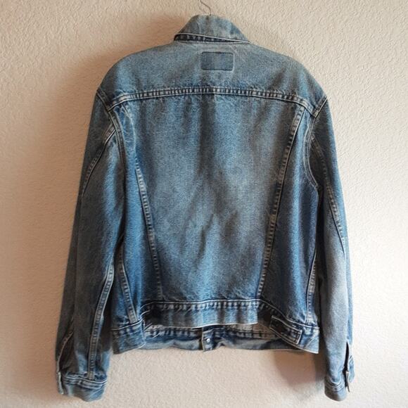 Levis VINTAGE Denim 70506 0216 Trucker Jacket Little e Distressed Made USA 44 - Picture 5 of 11